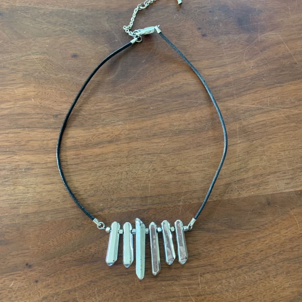 Kenneth Cole cord necklace with silver accents